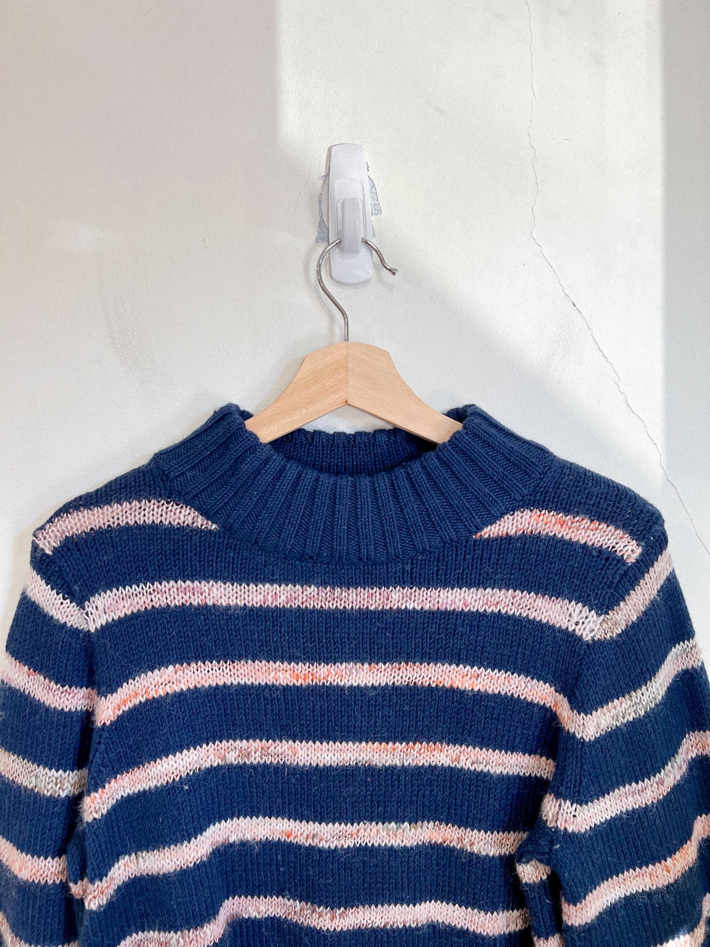 Madewell  Striped Metcalf Chunky Knit Sweater in Navy" (Size M/L)