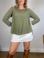 Amanda Moss Slow Fashion "The Neala Top in Sage Green" (Size M/L)