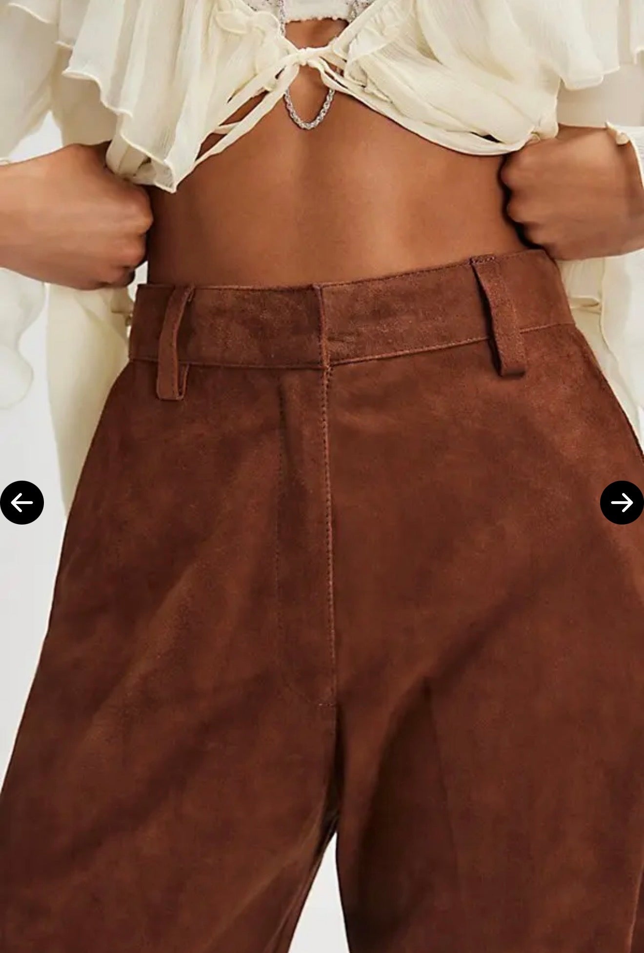 Understated Leather Suede Dream Pants in Brown (Size M)