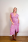 Faithful the Brand "Bellavista Midi Dress in Pink/Purple Floral" (Size L)