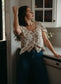 Facile the Label "Sienna Linen Blouse in Almond Flower" NWT (Size S)