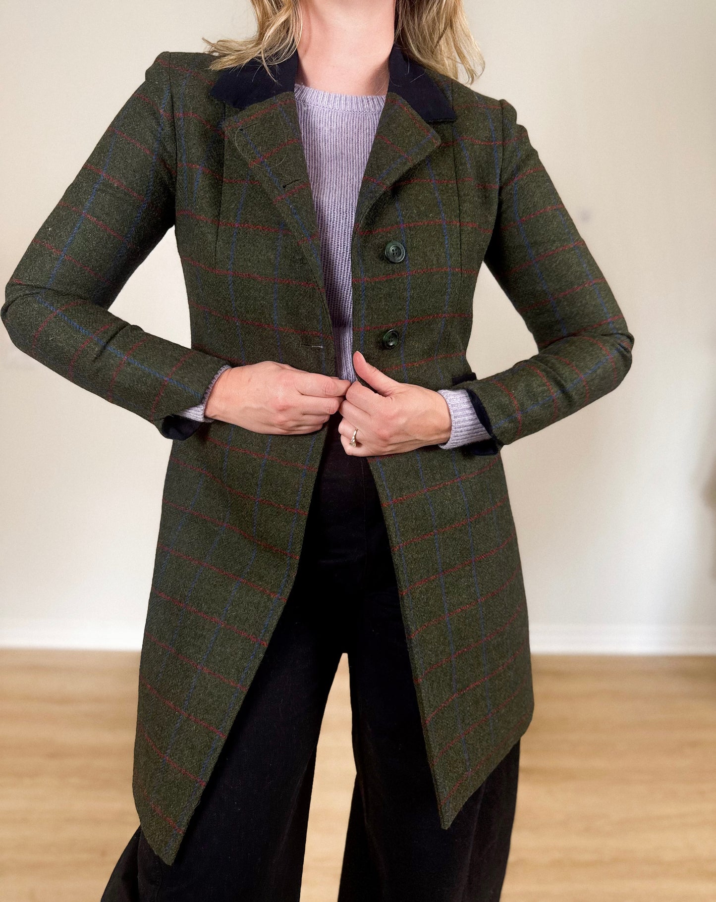 Jack Murphy Dublin "Isabella Tweed Coat in Green" (Size M)