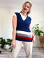 Vintage Striped Sweater Vest (Size M)