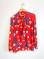 Vintage France Silk Blend Patterned Blouse (Size L/XL)