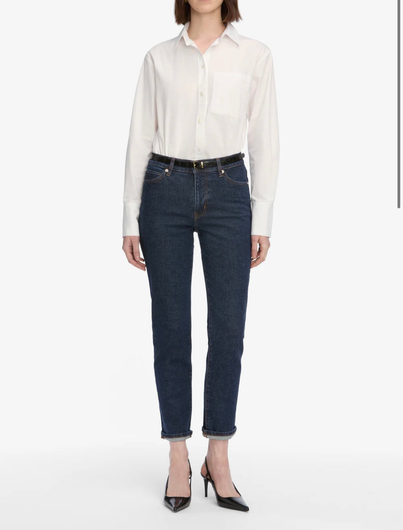 FRAME "The Borrowed Denim Jeans in Dark Wash" (Size 28)