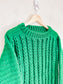 Vintage Green Chunky Knit Sweater (Size S)