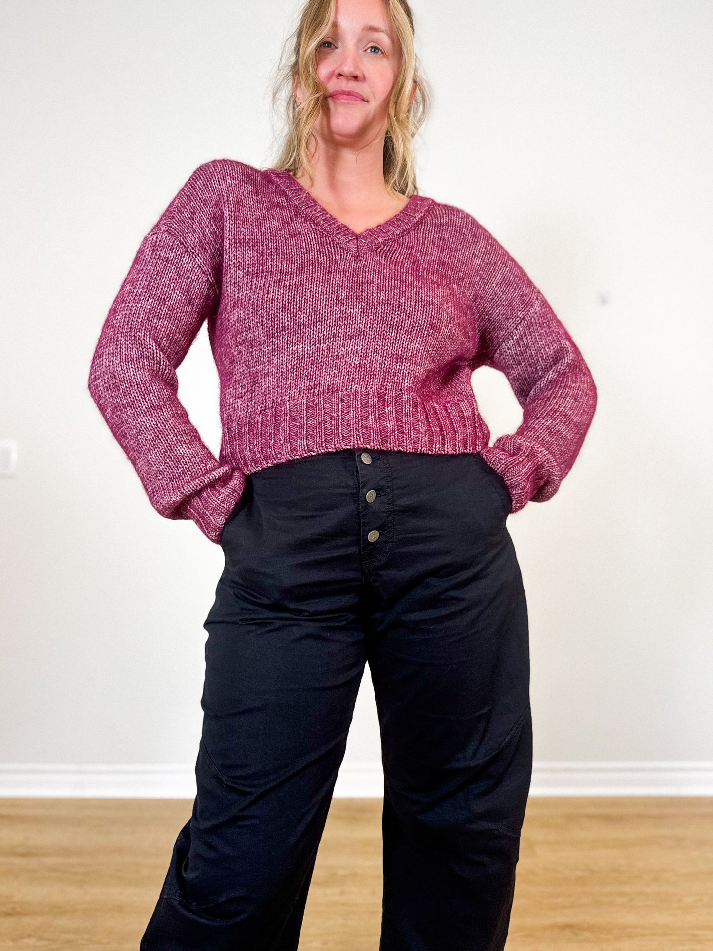 Anthropologie Pilcro "The Arin Mid-Rise Button-Front Barrel Pants in Black" (Size 31)