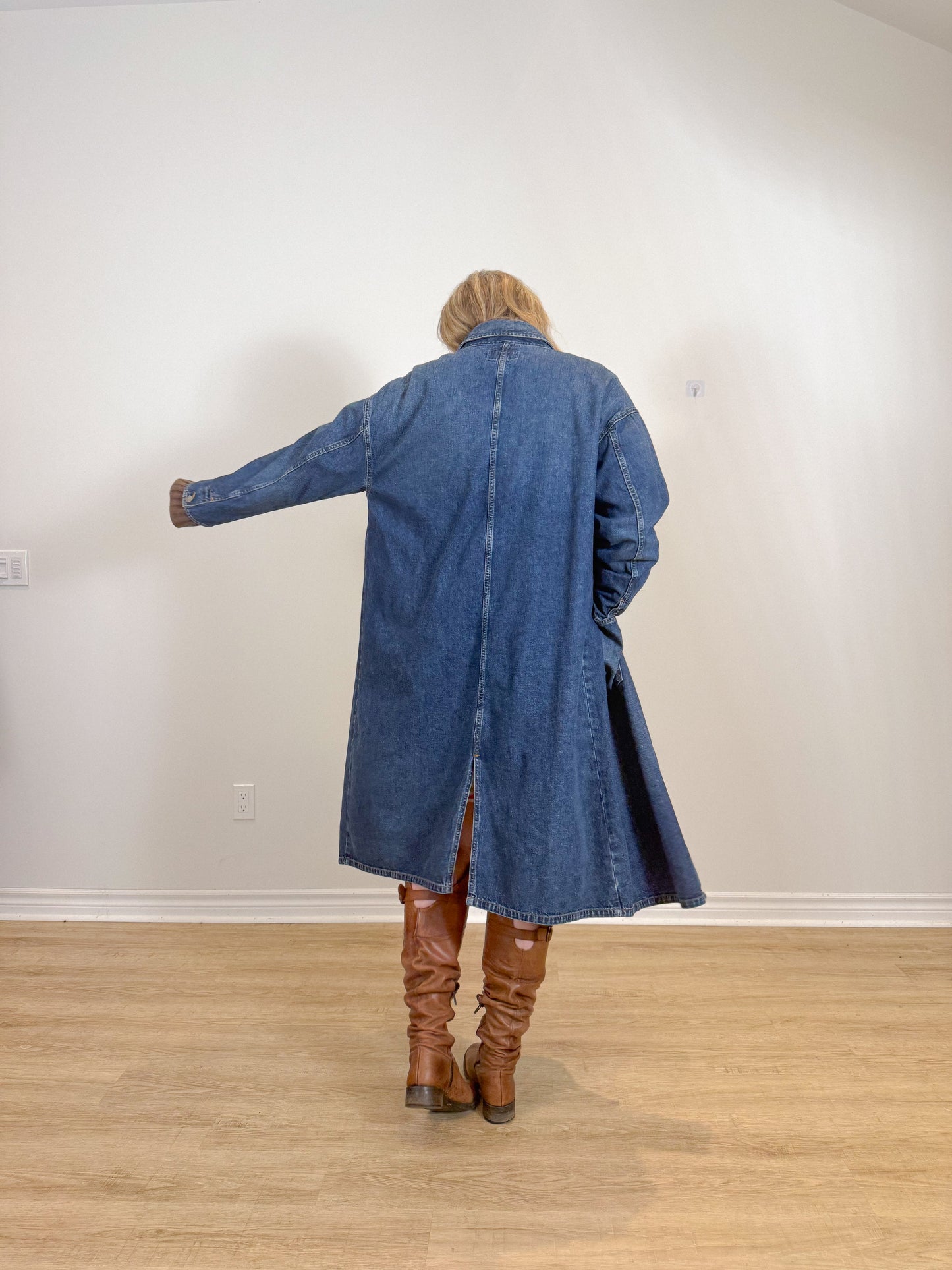 Gap Workforce Collection Long Denim Jacket (Size L)