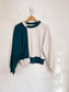 Abercrombie & Fitch Colourblock Crewneck in Green/Off-white (Size S)