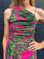 FARM RIO "Leaves Midi Dress in Hot Pink/Green" (Size S)