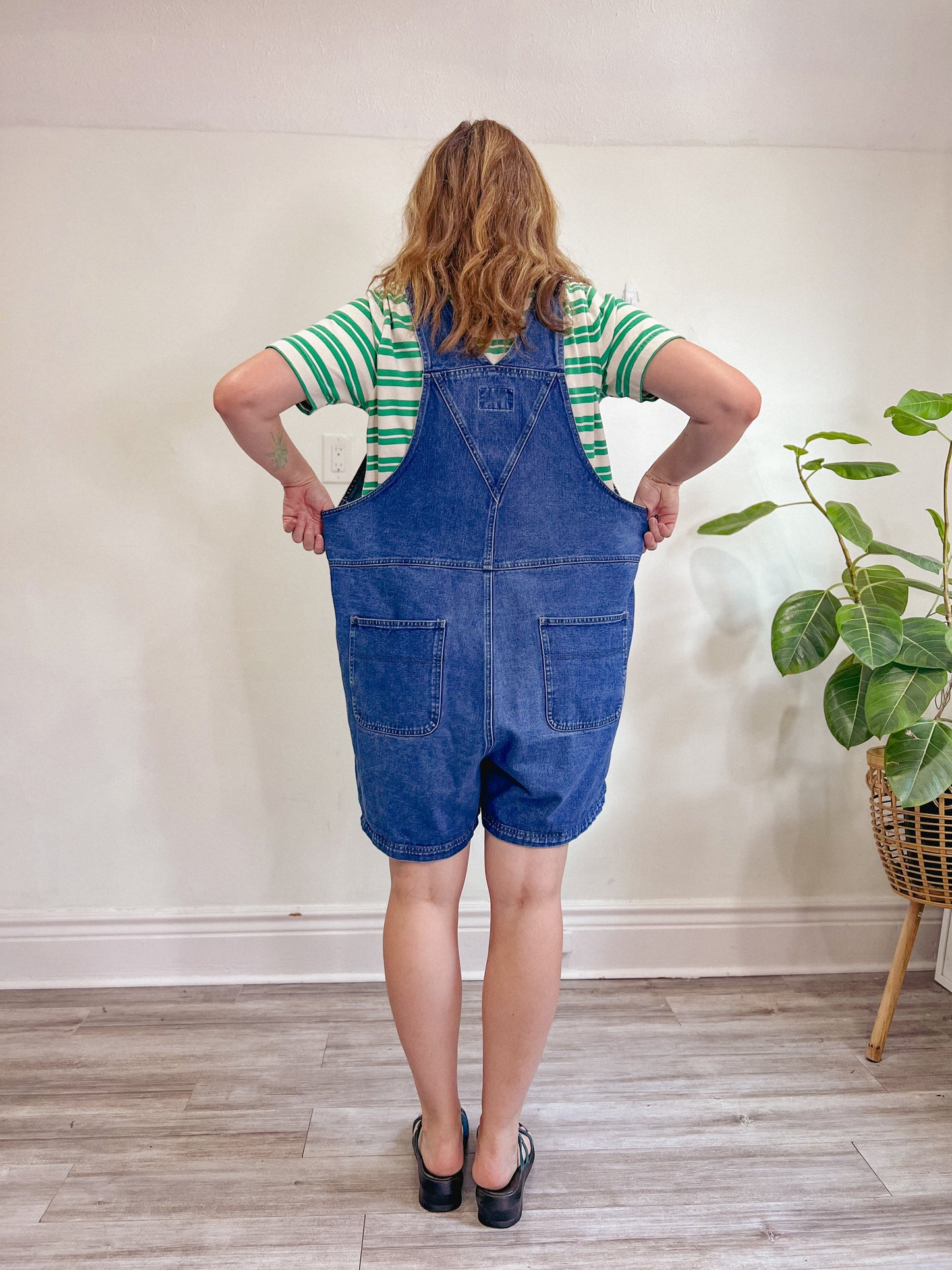 Vintage Short Denim Overalls (Size XXL)