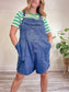 Vintage Short Denim Overalls (Size XXL)