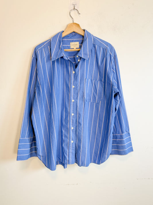 Sezane "Bilma Shirt in Blue Stripes" SOLD AS IS (Size L)