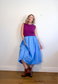 Banana Republic Full Midi Skirt in Blue (Size M/L)
