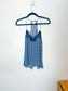 CAMI NYC "Racer Charmeuse Silk Camisole in Blue/White Check" (Size S)