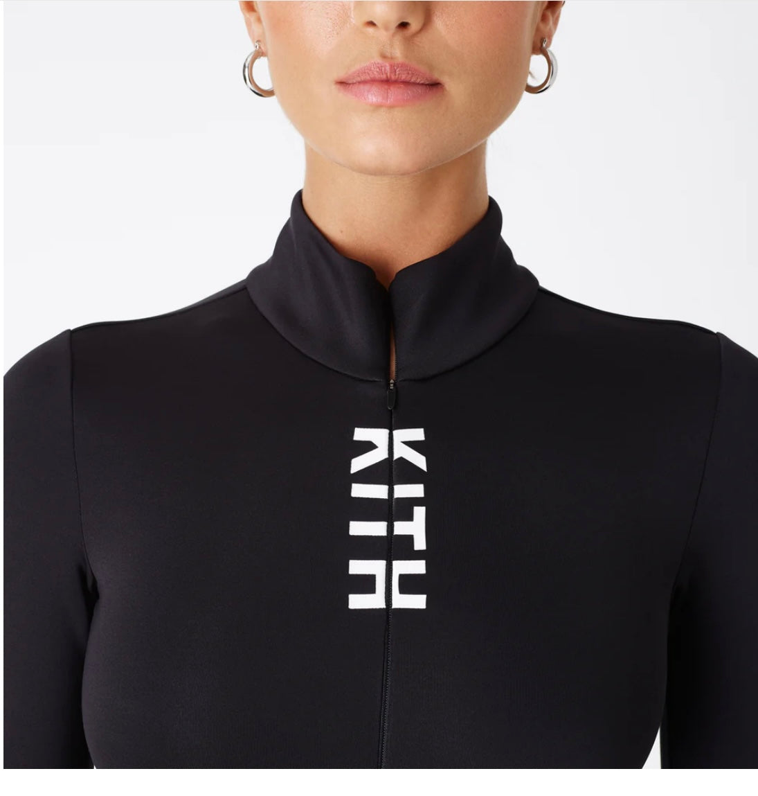 KITH Cora Zip Up Bodysuit in Black (Size S)