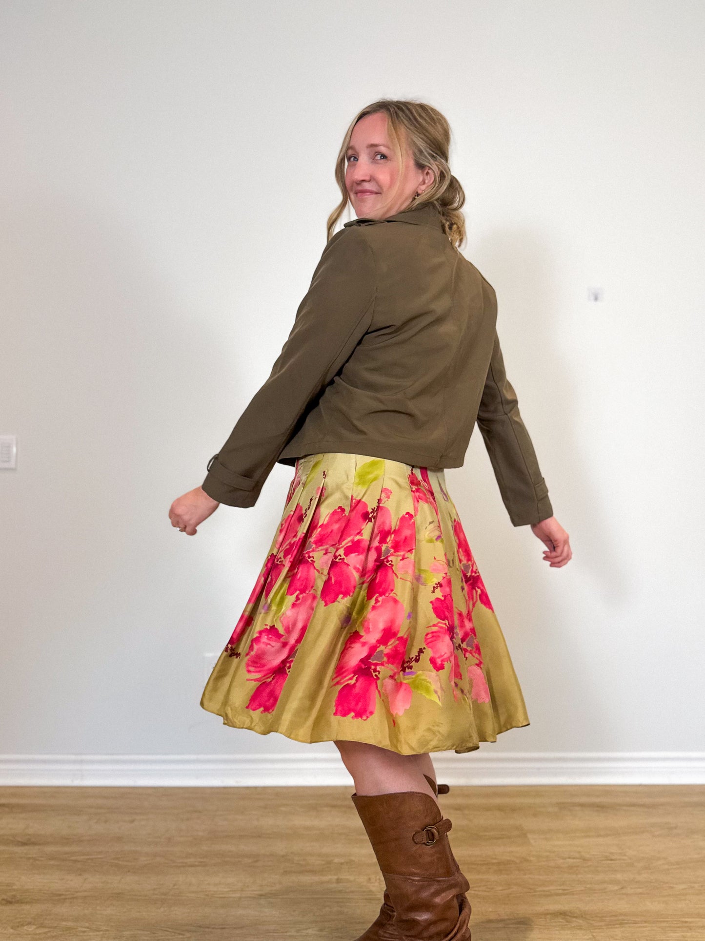 Vintage Jones New York Floral Silk Skirt - SOLD AS IS(Size L)