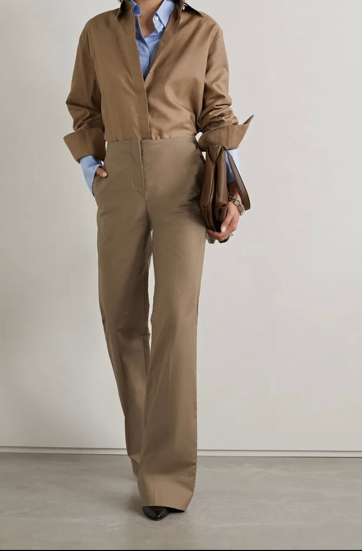 THE ROW Designer "Vasco Cotton Trousers" (Size 8)