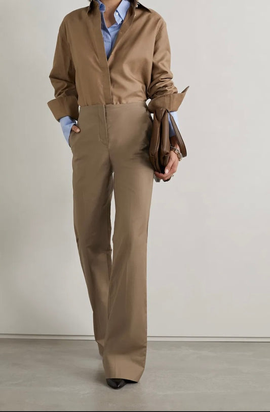 THE ROW Designer "Vasco Cotton Trousers" (Size 8)