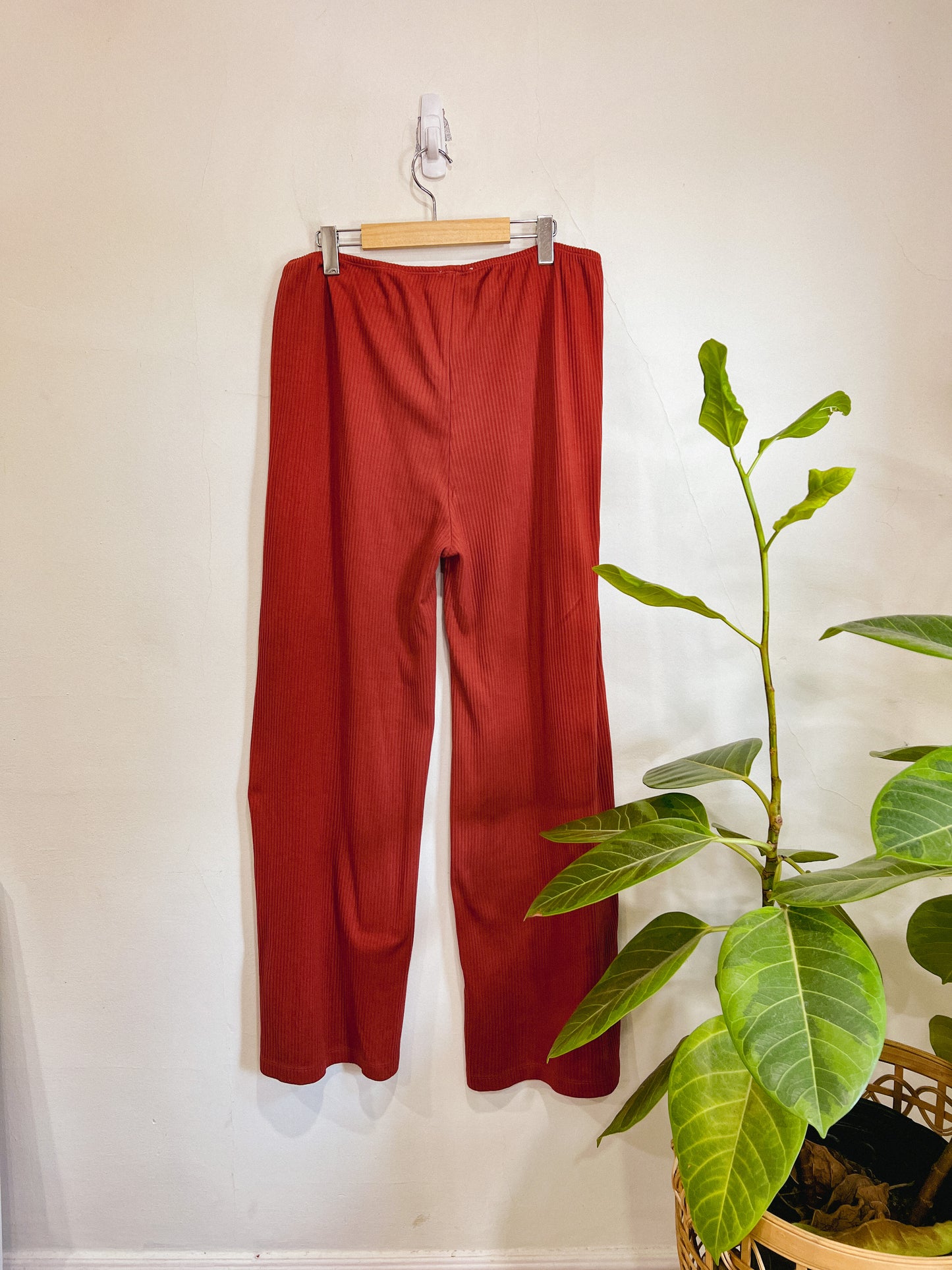 KOTN Terracotta Ribbed Loungewear Pants (Size XXL)