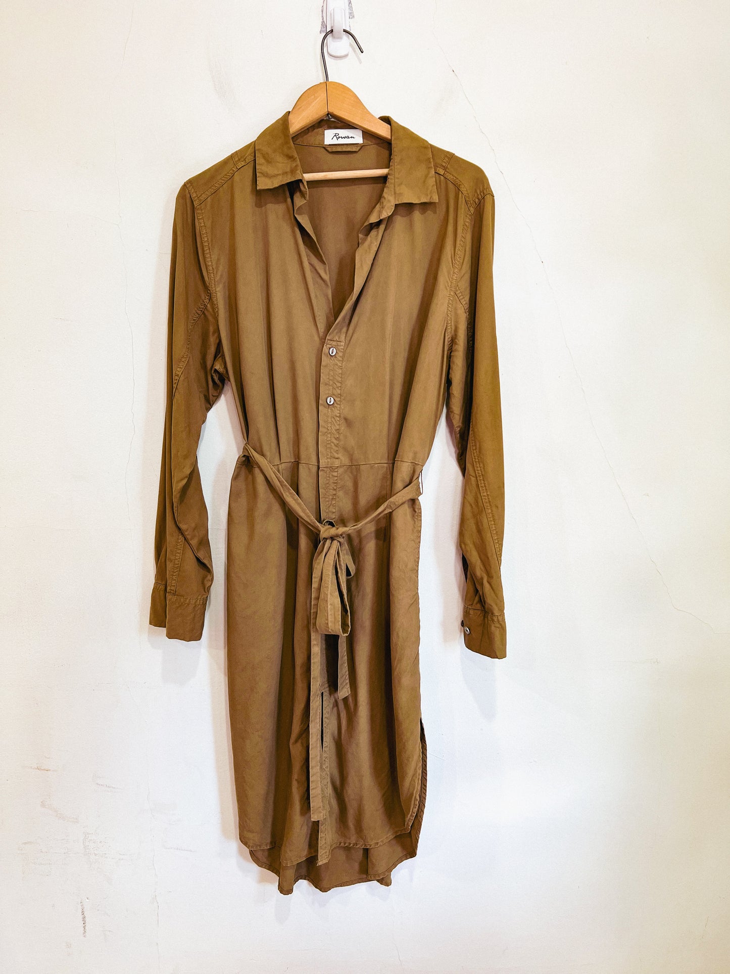 Rowan Slow Fashion "Anna Shirt Dress" in Brown (Size M)