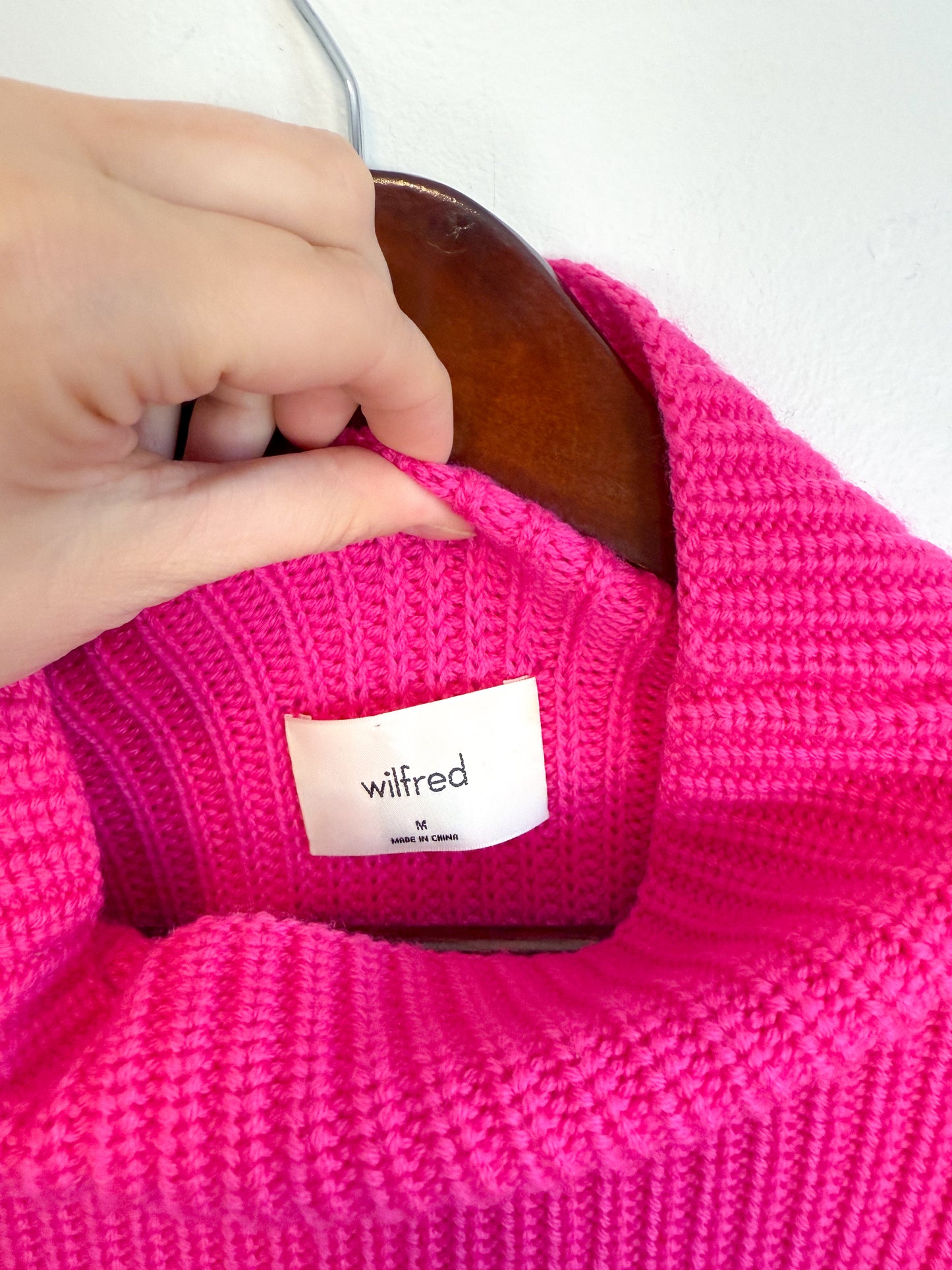 Wilfred "Montpellier Merino Wool Sweater in Hot Pink" (Size M)