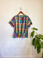 Vintage Plaid Short Sleeve Button Down (Size L/XL)