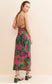 FARM RIO "Leaves Midi Dress in Hot Pink/Green" (Size S)