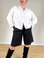 Cynthia Rowley Cropped Linen Blouse in White (Size XL)