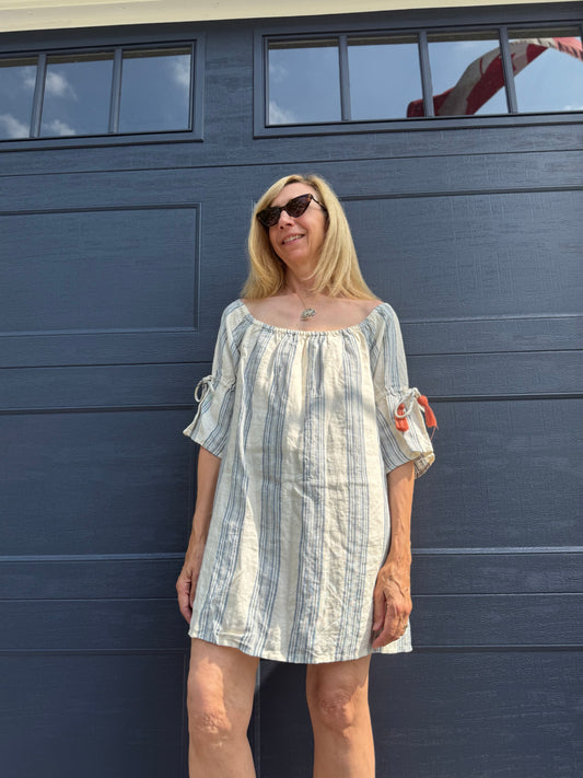 TULAROSA "Sara Dress in Chambray Stripe" NWT (Size S/M)