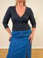 Citizens of Humanity "Aideen Ribbed Henley Top in Charcoal" (Size L)