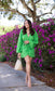 L'Academie "The Janeiro Linen Mini Dress in Green" (Size M)