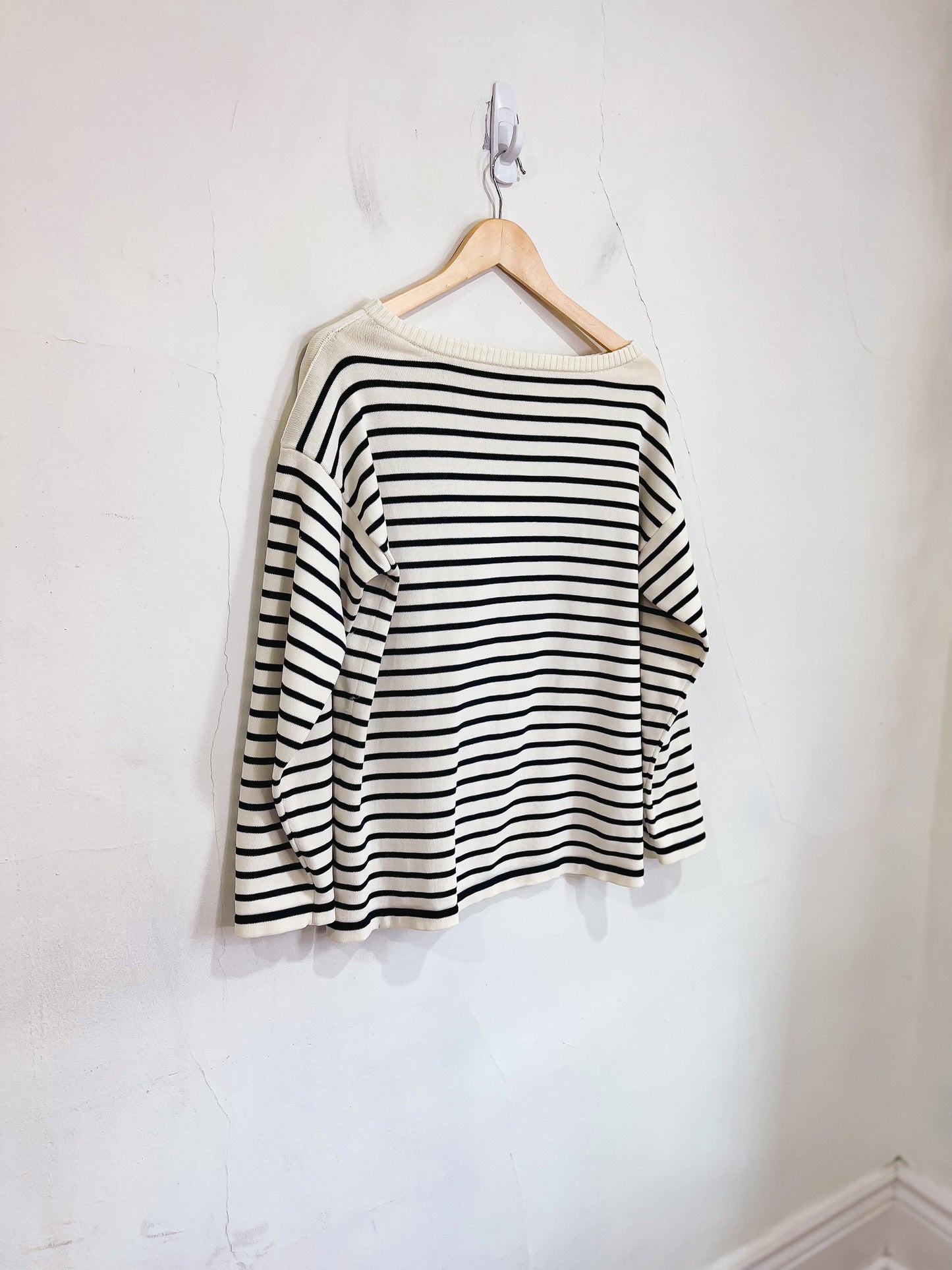 Andersen-Andersen "Boatsman Sweater in Navy/Cream Stripe (Size S/M)