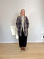 ICHI Plaid Coat in Navy/Brown (Size M/L)