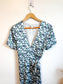 Club Monaco Wrap Dress in White/Blue/Green Print (Size M)
