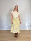 Vintage REVERSIBLE Floral & Paisley Midi Skirt in Yellow (Size L)