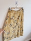 Vintage Liz Linen Floral Midi Skirt (Size L)