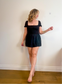 Wilfred Presley Ruched Crop Top in Black (Size M)
