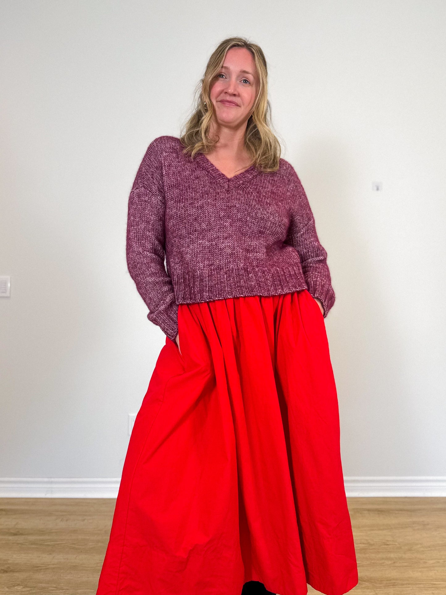 KOTN Sustainable Alpaca & Merino Wool Sweater in Burgundy (Size S/M)