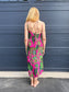 FARM RIO "Leaves Midi Dress in Hot Pink/Green" (Size S)