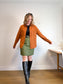 Vintage Green Tweed Skirt Suit (Size L)