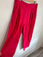 Abercrombie & Fitch Wide Leg Linen Pants in Red (Size L)