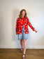 Vintage France Silk Blend Patterned Blouse (Size L/XL)