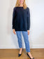 ANINE BING Designer "Fluffy Shoulder Wool Sweater in Black" (Size M)