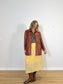 FLAX Linen Midi Skirt in Butter Yellow (Size L)