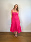 NICHOLAS THE LABEL "Halia Shirred Ramie Dress in Pink" (Size S/M)