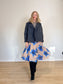 Paul Smith "Pleated Skirt in Blue/Taupe Floral" (Size S)
