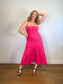 NICHOLAS THE LABEL "Halia Shirred Ramie Dress in Pink" (Size S/M)