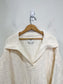 Abercrombie & Fitch "Checkerboard Stitch Notch-neck Sweater" in White (Size L)