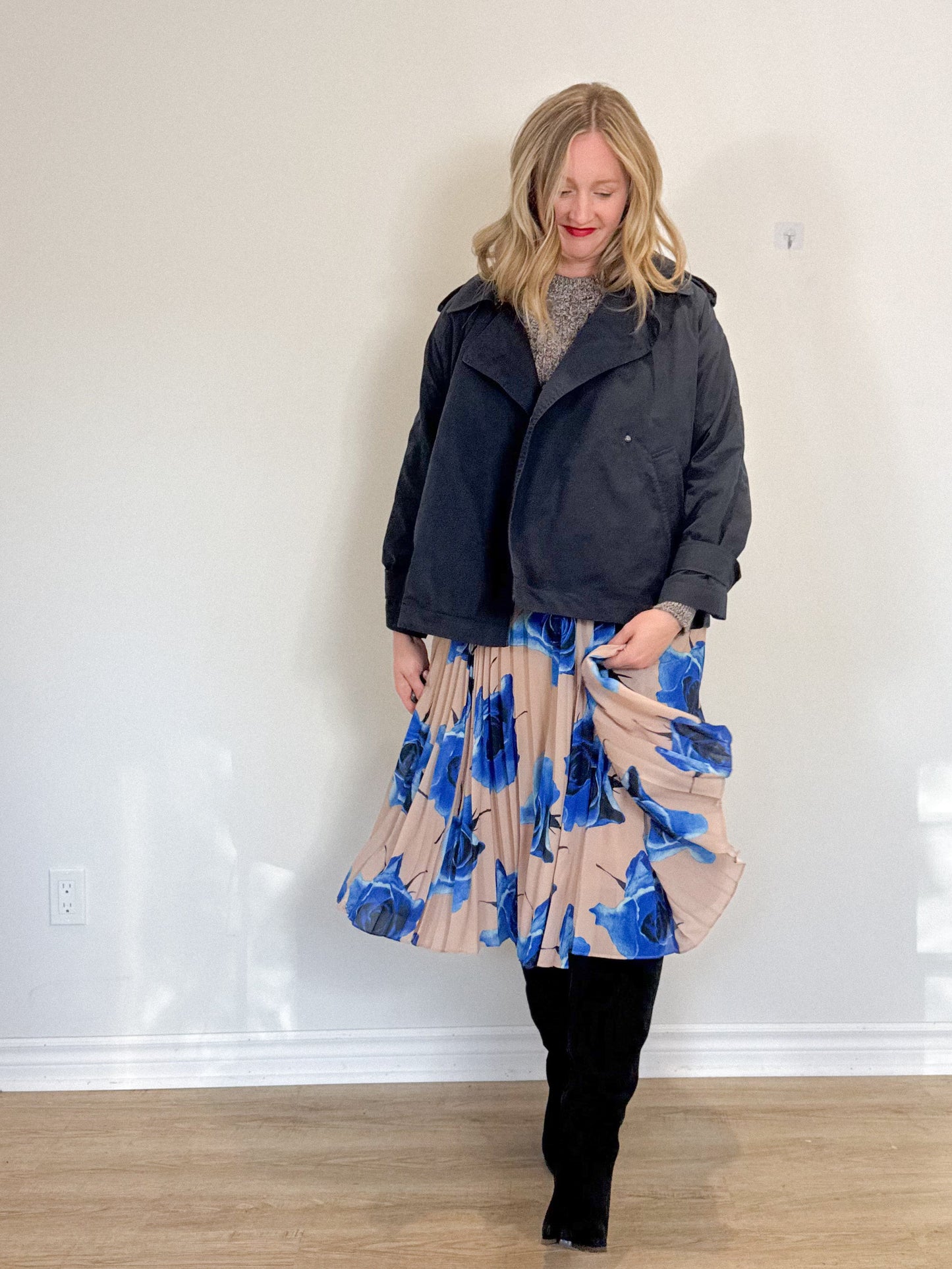Massimo Duttio Short Trench Coat in Navy (Size M/L)